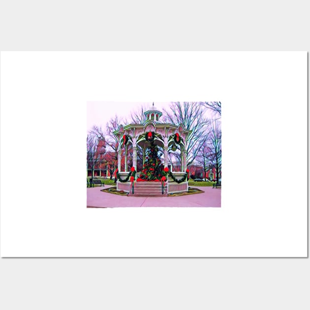 Town Square - Gazebo - Christmas Tree Wall Art by Fenay-Designs